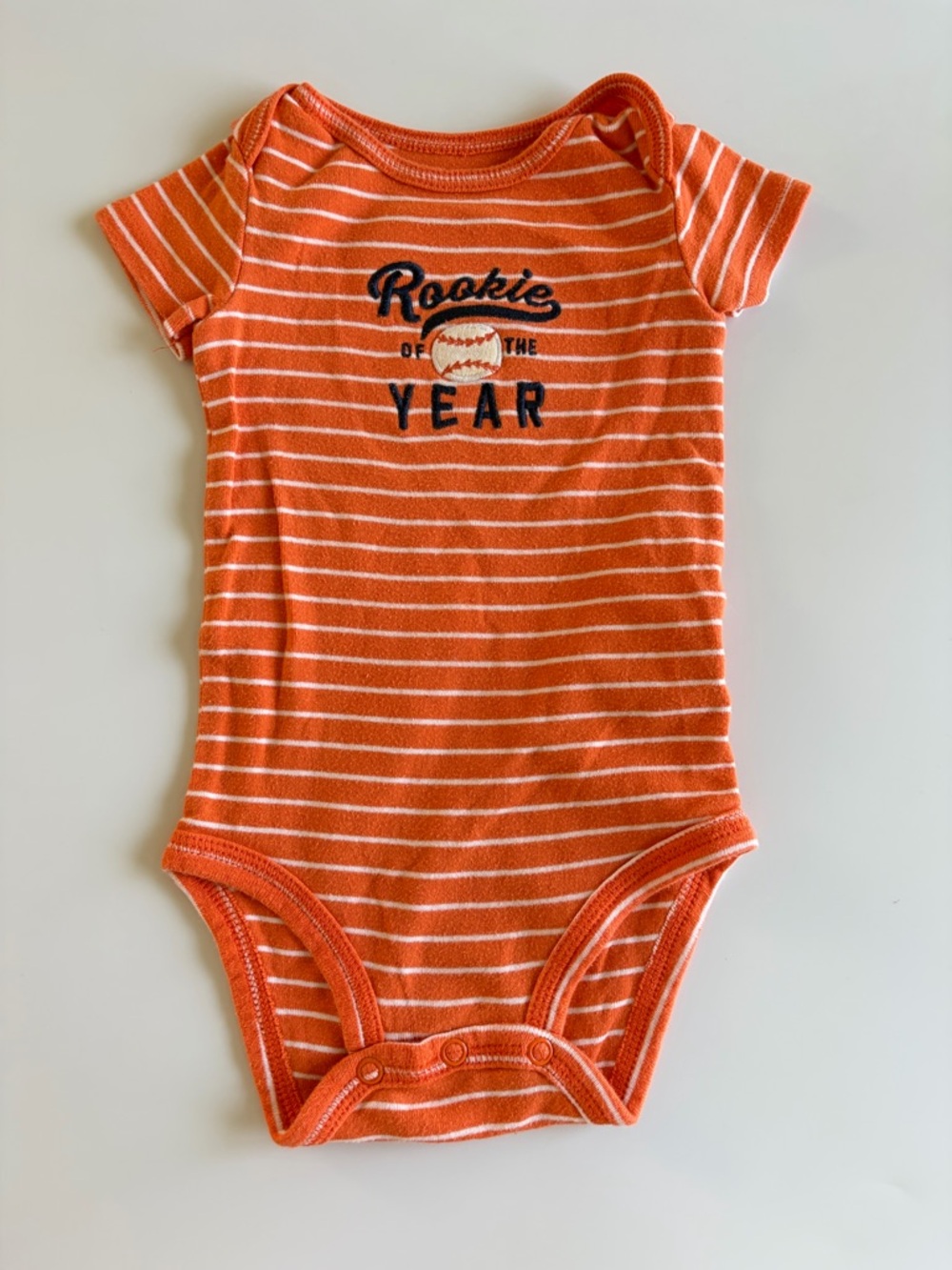 Bundle of Carter’s Baby Boy Onesies Size 9 Months Bodysuits Baseball Stripes - Picture 10 of 16